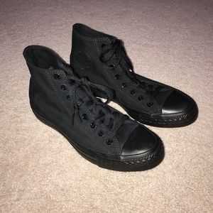 All Black Hightop Converse
